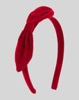 Classic Red Velvet Bow Headband