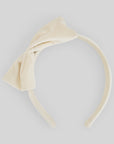 Cream Velvet Bow Headband