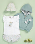 Baby Green hooded Sweatshirt with bow