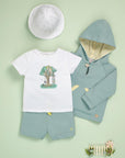 Baby Boys Green Plush Shorts