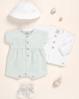 Blue Basic Cotton Romper