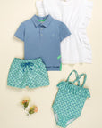Short-sleeved polo with lapel collar for boys