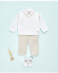 Long rustic textured linen pants