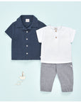 Short-sleeved shirt with a lapel collar