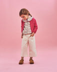 High-waist White Trousers with Heart shape pockets