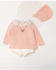 Baby Pink Jumper with White Flower