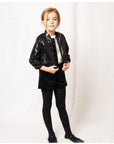 Girls’ black velvet shorts