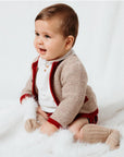 Red bermuda shorts with structured fabric