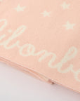 Star-print Knitted Baby Blanket in Blush Pink
