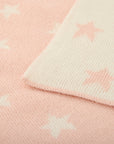 Star-print Knitted Baby Blanket in Blush Pink