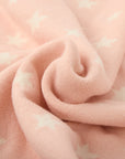 Star-print Knitted Baby Blanket in Blush Pink