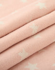 Star-print Knitted Baby Blanket in Blush Pink