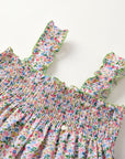 Sleeveless summer floral top for girls