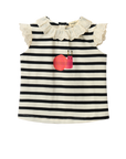 Sleeveless striped t-shirt for babies