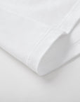 WHITE T-SHIRT WITH PINK COLLAR DETAILS