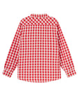 Red and white checkered shirt on a white background