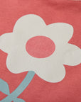 Red sweatshirt with a white flower from MIBONBON