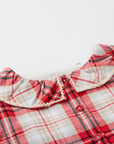 Red and white plaid dress MIBONBON