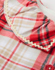 Red and white plaid dress MIBONBON