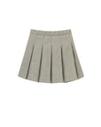 Grey skirt with brown buttons
