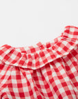 Red and white checkered blouse for babies
