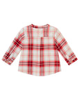 Red and white plaid shirt on a white background