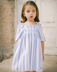 Embroidered vertical pineapple fabric dress
