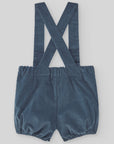 Blue Shorts for Baby boys with suspenders.