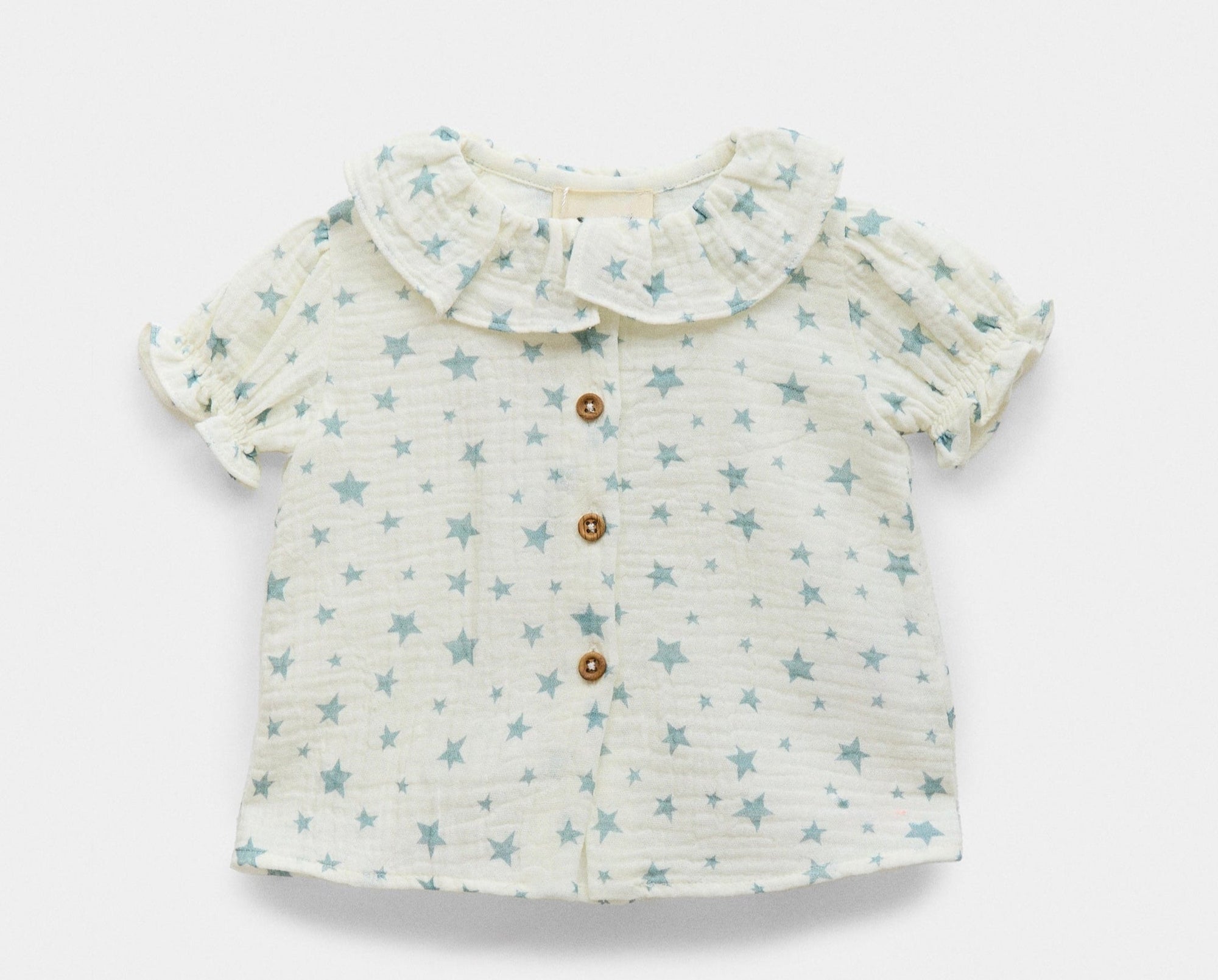 Baby girl blouse with green stars