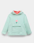 Green summer hoodie for girls