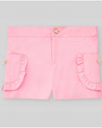 Shorts for a girl with golden flower buttons