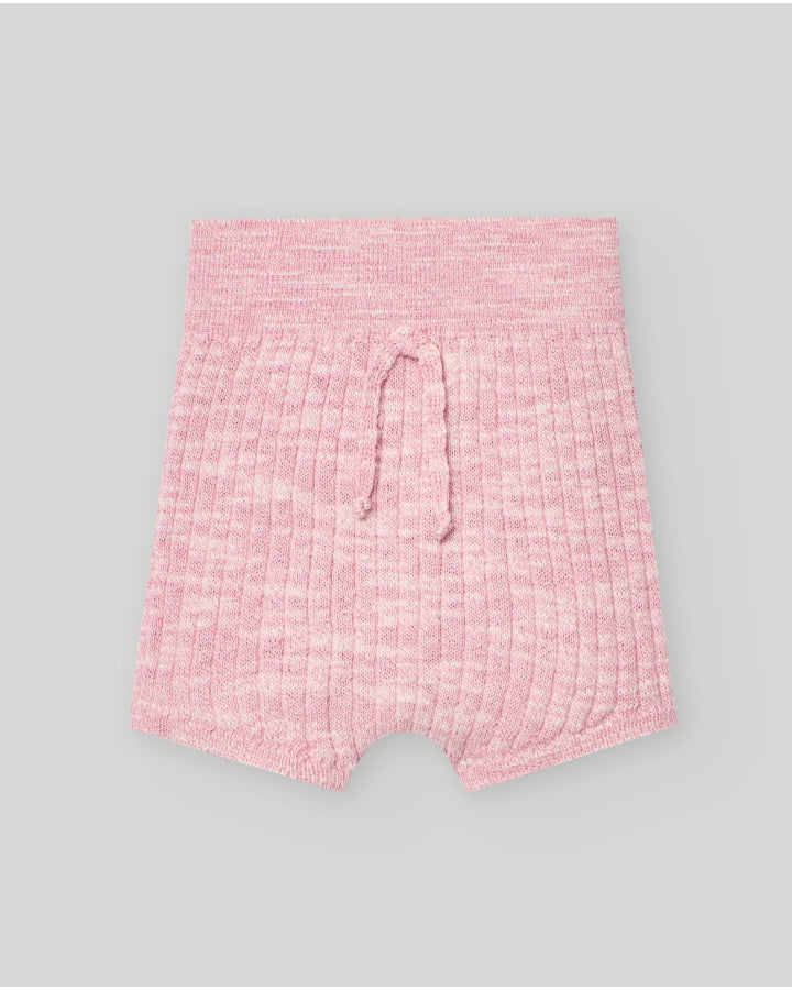 Melange textured short knit pants