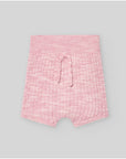 Melange textured short knit pants