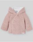 Knitted coat with hood