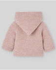 Knitted coat with hood