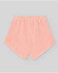 Knit shorts with a subtle pattern and decorative drawstring