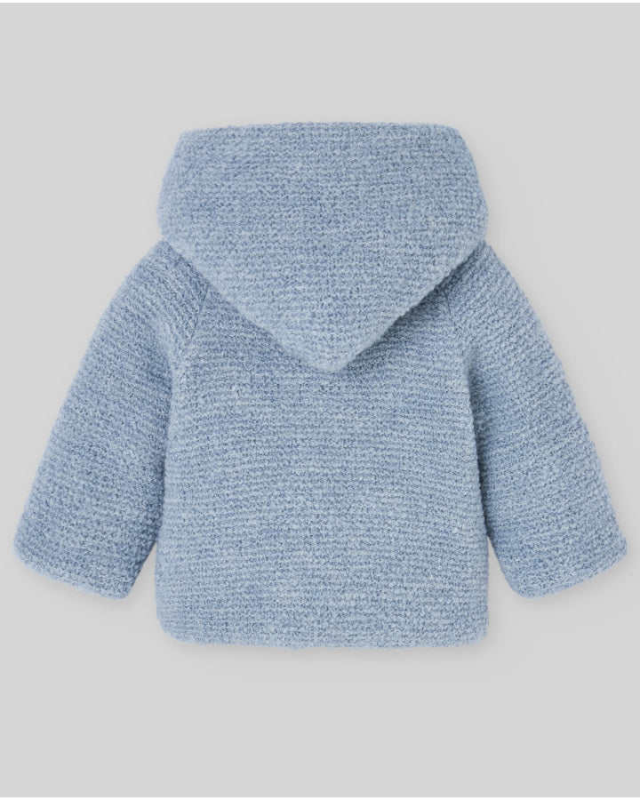 Knitted coat with hood