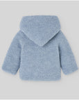 Knitted coat with hood