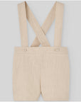 Boys' linen shorts with crossed suspenders