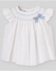 Set of short lightweight dress with embroidery and matching bloomers