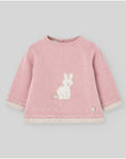 Knit sweater for baby boys featuring a bunny