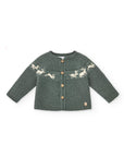 Reindeers Gray-green Knitted Cardigan