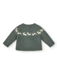 Reindeers Gray-green Knitted Cardigan