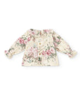 Light pink and green Floral Cotton Blouse