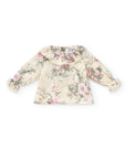 Light pink and green Floral Cotton Blouse