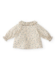Cream color Blouse with blue leaves