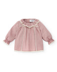 Pale Pink Cotton Blouse with Lace details
