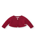 Crop Dark Red Cardigan