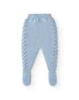 Baby Blue Knitted Footed Legging with side braided details