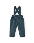 Dark Blue Velvet Corduroy trousers with suspended straps